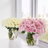 Twins of White & Pink Roses Twist