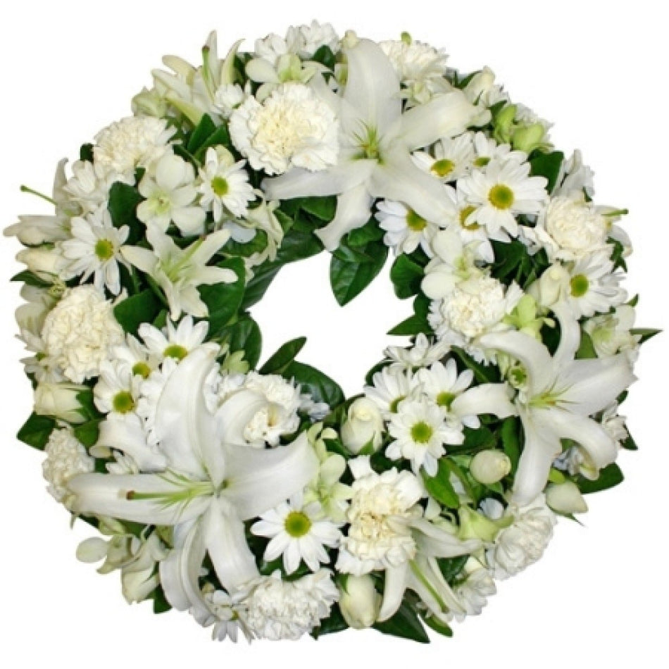 Royal White Lily Wreath