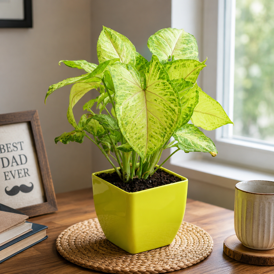 Syngonium indoor plant gift for Father’s Day in decorative planter