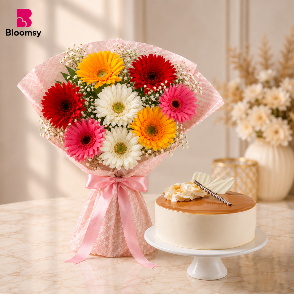 Gerbera Sunshine Cake Duo
