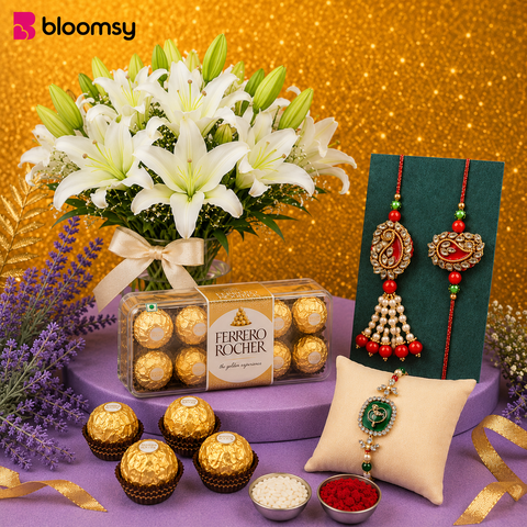 Graceful Lily Rakhi Set