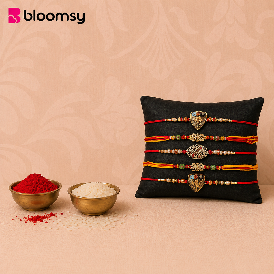 Five Motif Rakhi Set