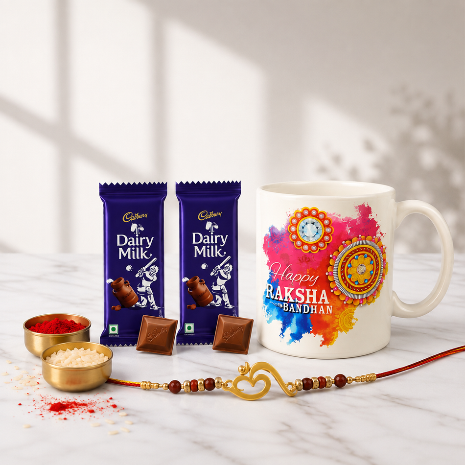 Heartbeat Rakhi Mug Set