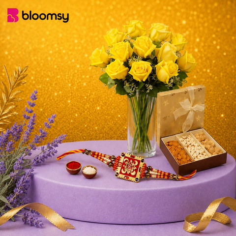 Golden Glow Rakhi Gift