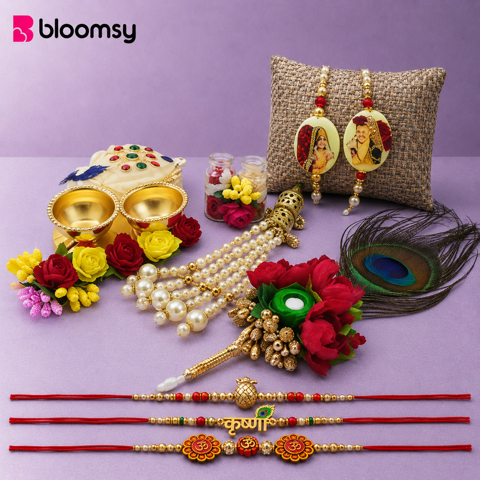 Set of 3 Red Thread Rakhis