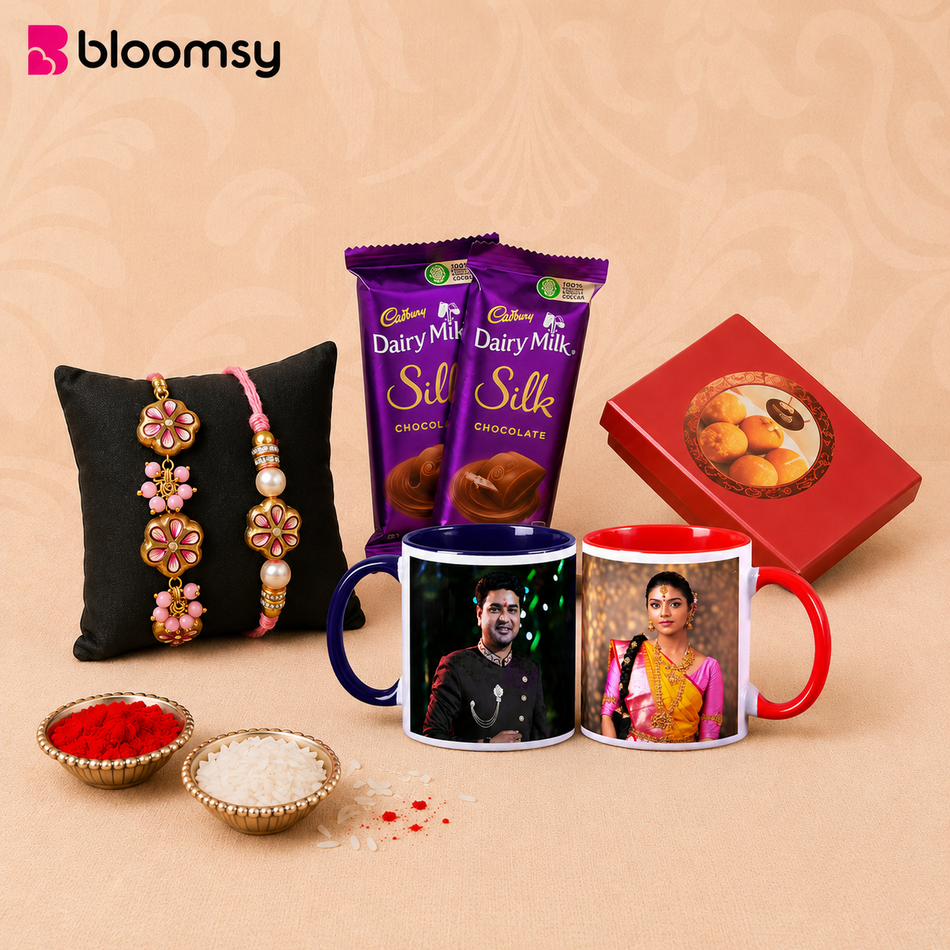 Floral Duo Rakhi Mugs