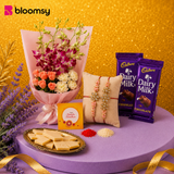 Luxury Flowers & Chocolate Rakhi Hamper