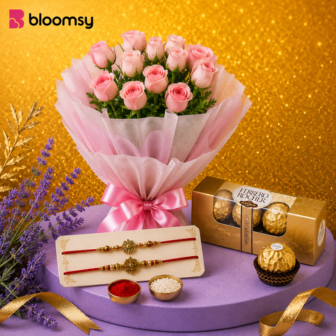 Twin Rose Rakhi Delight