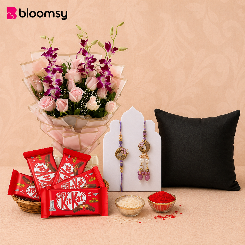 Purple KitKat Rakhi Pair