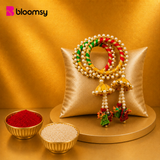 Vibrant Pearl Rakhi Duo
