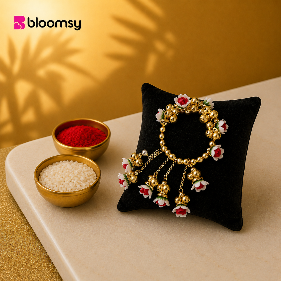 Golden Harmony Rakhi Set