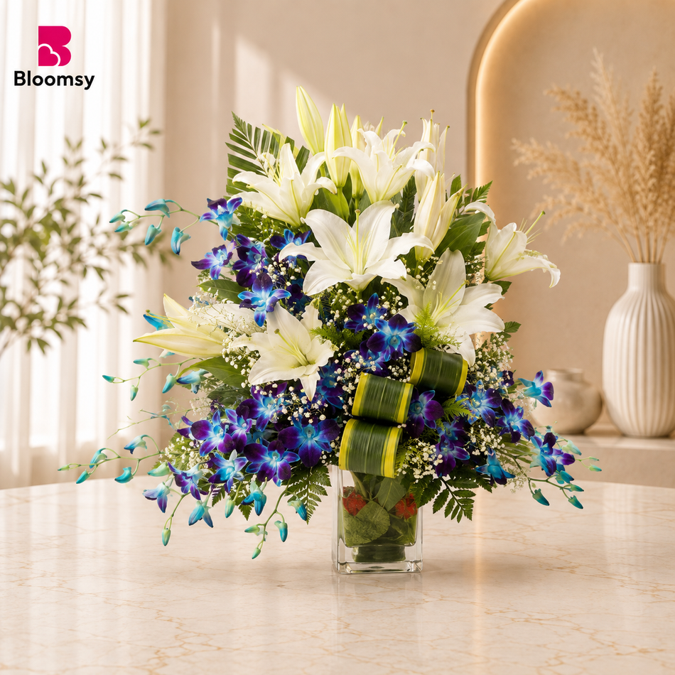 Lily and Blue Orchid Harmony