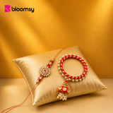 Crystal Pearl Rakhi Pair