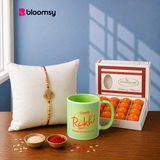 Golden Red Rakhi Mug Set