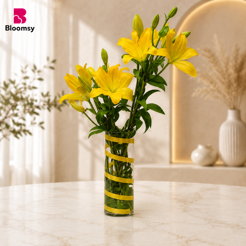 Sunny Yellow Lilies
