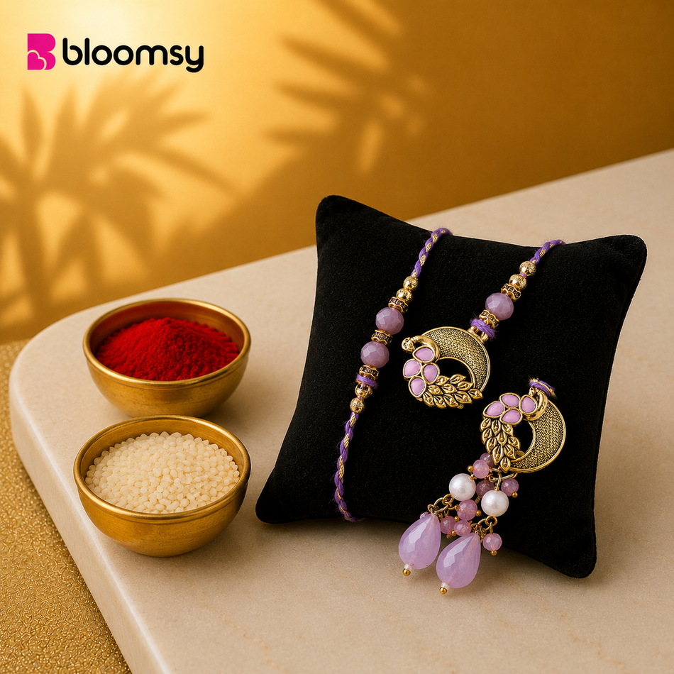Purple Charm Rakhi Jodi