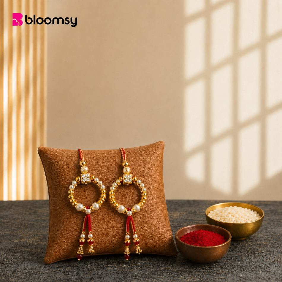 Pearl Glow Rakhi Duo