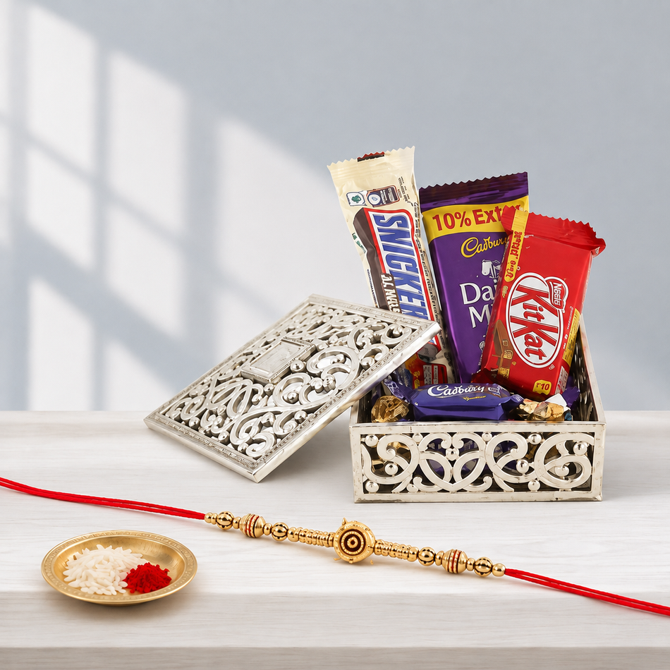 Golden Charm Rakhi Box