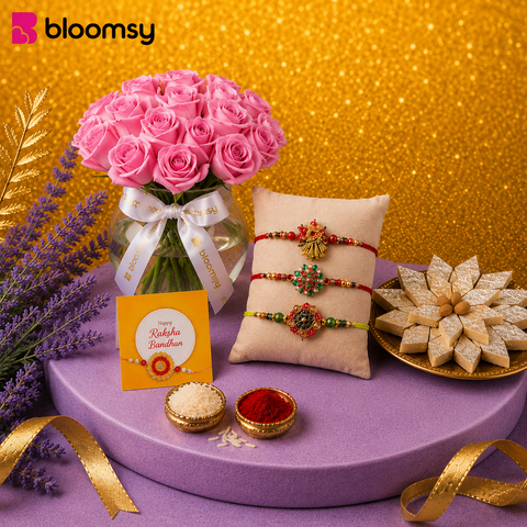 Pink Petals Rakhi Delight