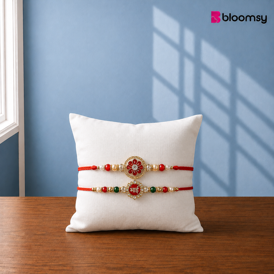 Red Thread Rakhi Pair