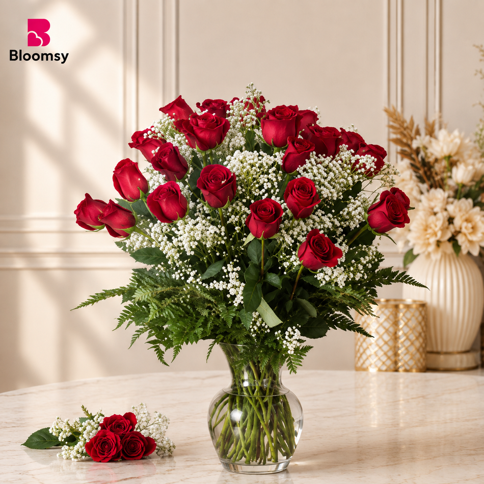 Crimson Romance Vase