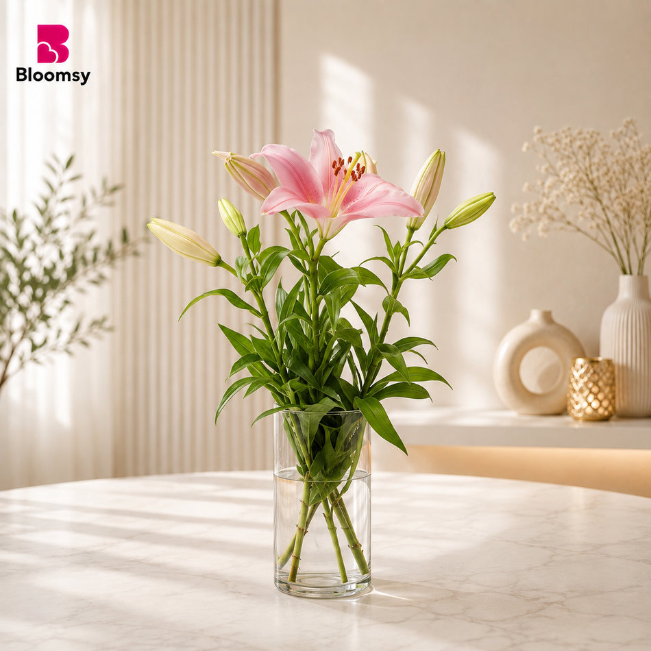 Blushing Lily Vase