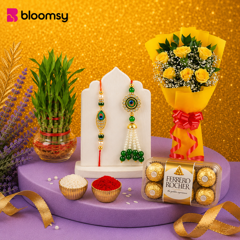 Golden Wishes Rakhi Combo