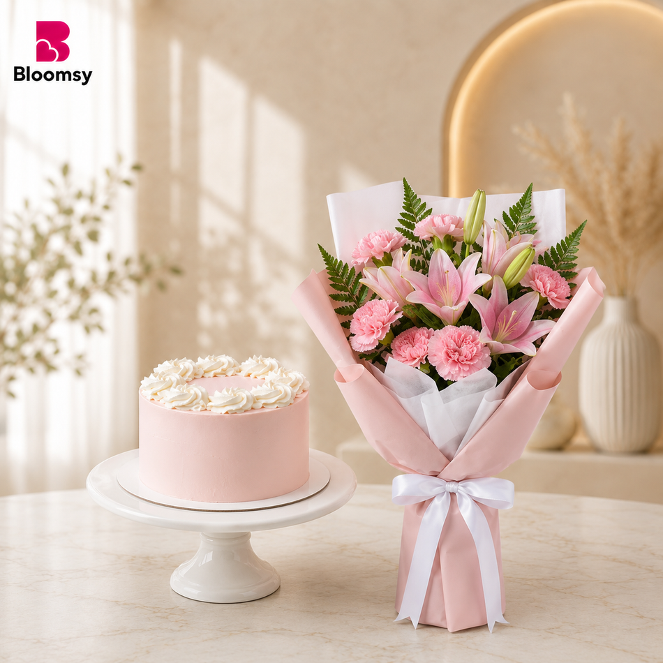Pink Lily & Carnation Harmony