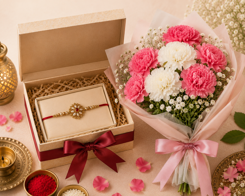 Rakhi with Flowers