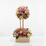 Soft Petals Statement- mixed flowers tall arrangement